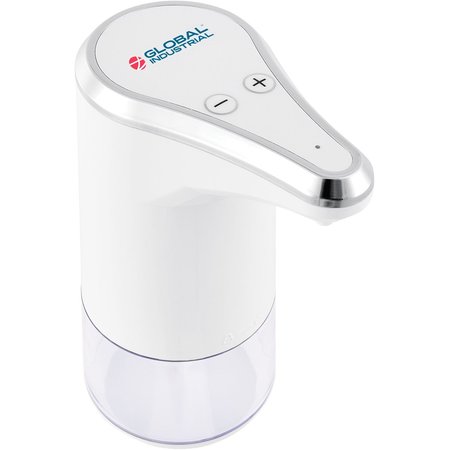 GLOBAL INDUSTRIAL Countertop Automatic Soap Or Sanitizer Foam Dispenser, 350 ml, White/Chrome 641528